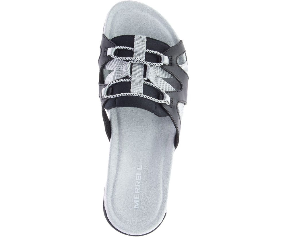 Merrell Sandals White/Black - Terran Cage Slide - Womens 71AWUQDKZ
